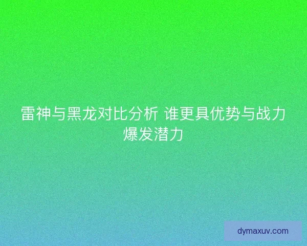雷神与黑龙对比分析 谁更具优势与战力爆发潜力